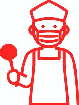 ピクトグラムの赤の給食当番です。 ピクトグラム,給食当番,シンプルのイラスト素材