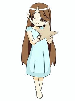 乙女座をモチーフにした女の子 星座,モチーフ,乙女座,女の子,カラーのイラスト素材