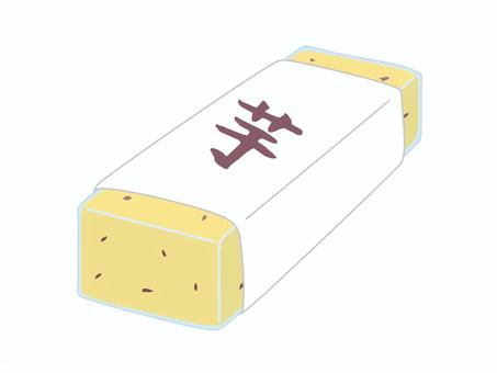 帯の付いた芋ようかん　白背景　 芋ようかん,ようかん,和菓子,さつまいも,秋の味覚,秋,芋,旬,お菓子,スイーツのイラスト素材