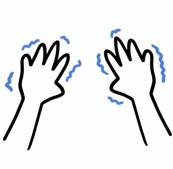 冷え性の手 冷え性,ふるえ,痙攣,手,ガタガタ,シンプル,ラフタッチ,手書き風,イラスト,ベクターのイラスト素材