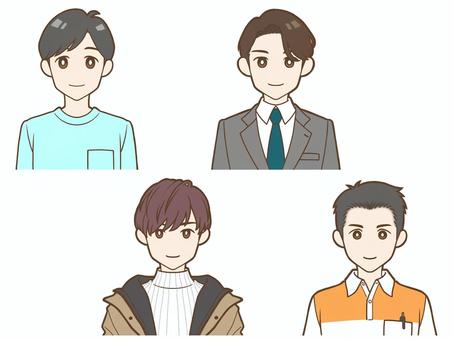成人男性1 成人男性,男性,人物,人間,男性イラストのイラスト素材