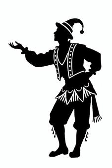 大道芸人のシルエット画 大道芸,芸人,マジシャン,シルエット,手品,パフォーマー,ストリート,帽子,表現者,芸術のイラスト素材