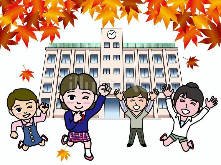 壱A：秋の小学校生活02_CS3 小学生,児童,女児のイラスト素材