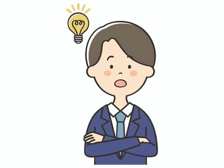 納得するスーツの男性 納得するスーツの男性 ひらめく,ひらめき,アイデア,思いつく,男性,解決,理解,納得,わかる,男のイラスト素材
