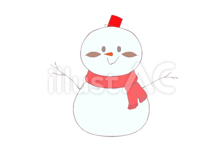 ゆきだるまのイラスト 雪だるま,ゆきだるま,かわいいのイラスト素材