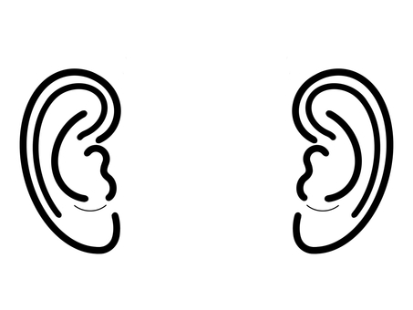 耳 耳,セット,耳たぶ,人,人間,人体パーツ,ボディパーツ,左右,両耳,耳元のイラスト素材