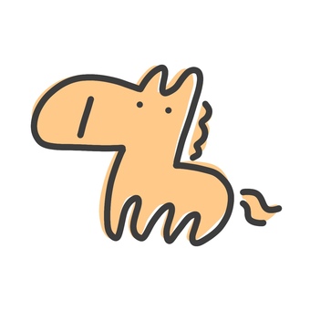 ゆるくてシンプルな可愛い馬キャラクター ゆるくてシンプルな可愛い馬キャラクター 馬,手描き,シンプル,かわいい,挿絵,ウマ,一頭,うま,ゆるい,可愛いのイラスト素材