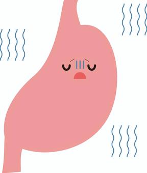 元気じゃない胃のイラスト 人体,体内,胃,医療,健康のイラスト素材