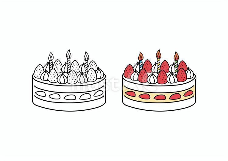 ケーキ　記念日　イチゴ ケーキ,ショートケーキ,誕生日のイラスト素材