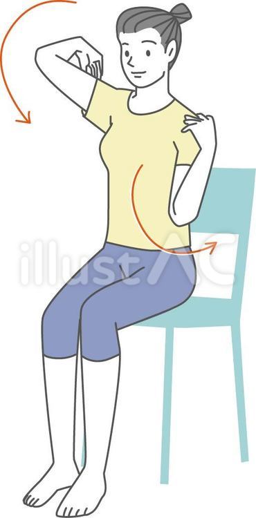 腕回し_安眠 腕回し,体操,運動のイラスト素材