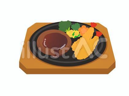 ハンバーグ エビフライ
