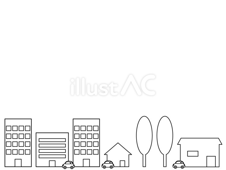 車の走る街並み 街並み,車,背景のイラスト素材