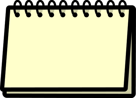 黄色のスケッチブックです。 スケッチブック,シンプル,ノート,画用紙,文房具,デッサン,紙,ページ,アイデア,練習のイラスト素材