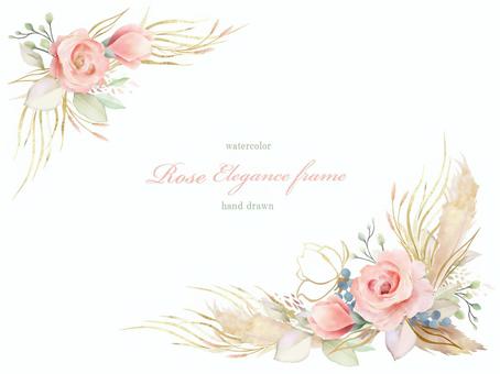Classic rose watercolor frame, JPG, PNG and AI Classic rose watercolor frame, , JPG, PNG and AI