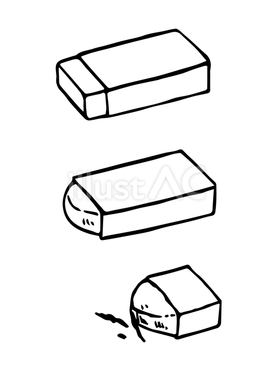 色んな大きさの消しゴムぬりえ 消しゴム,けしごむ,文房具のイラスト素材