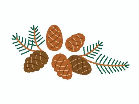 松ぼっくり 松ぼっくり,実,手描き,植物,飾り,クリスマス,秋,松,松の木のイラスト素材