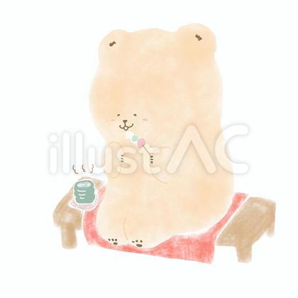 団子を食べるクマ
