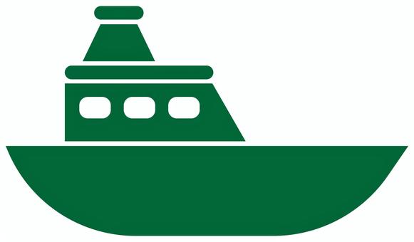 船のアイコン 緑 船,乗り物,海,ヨット,クルーズ,漁船,客船,旅行,出航,港のイラスト素材