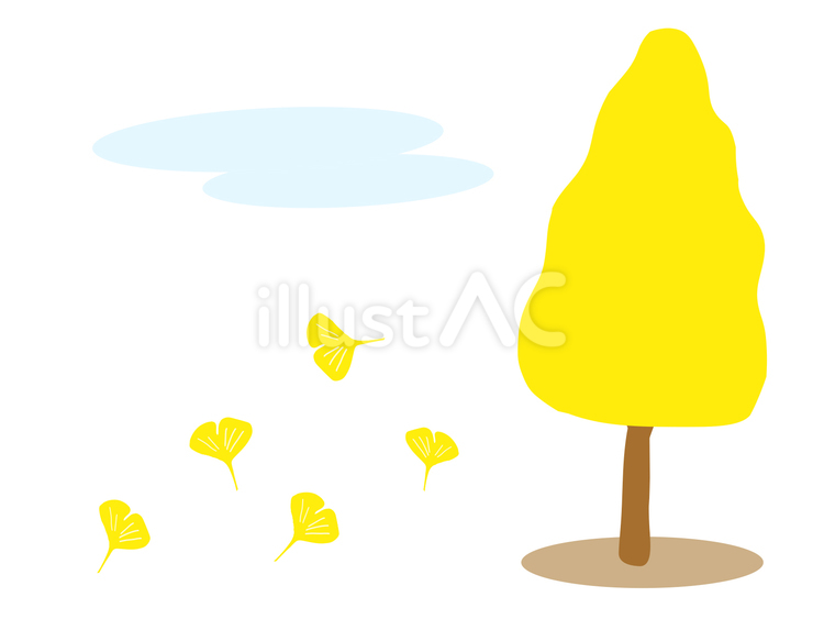 イチョウの木 イチョウ,黄色,植物のイラスト素材