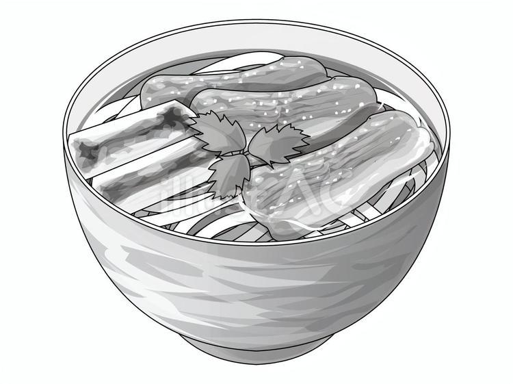 鴨南蛮うどん（白黒） 鴨南蛮,うどん,白黒のイラスト素材