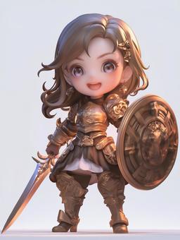 Illustration, chibi character, deformed, tiny, 