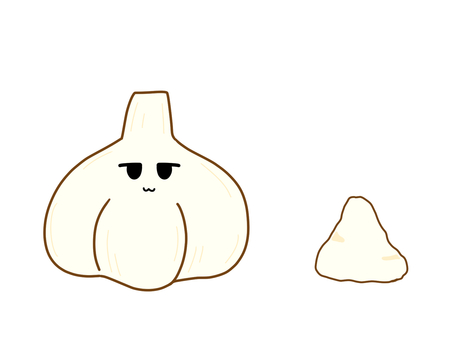 ジト目のにんにくアイコン(すりおろし) ジト目のにんにくアイコン(すりおろし) 野菜,にんにく,匂い,臭い,かわいい,アイコン,顔,シンプル,手描き,ジト目のイラスト素材