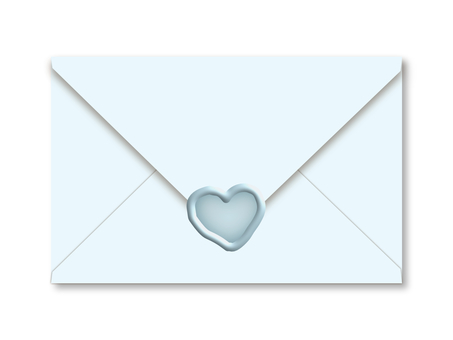 手紙_シーリングワックス_ハート_6 手紙,封筒,おたより,郵便,ありがとう,気持ち,お礼,感謝,かわいい,シーリングスタンプのイラスト素材