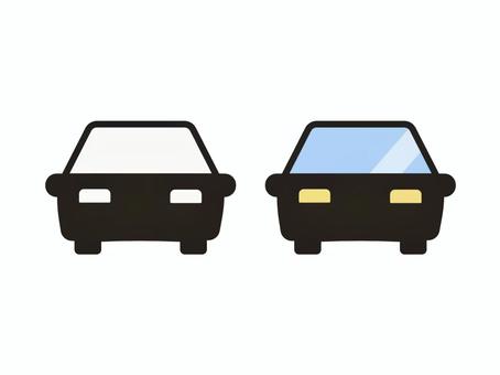 車のアイコンイラスト１ 車,自動車,乗用車,乗り物,交通,ドライブ,お出かけ,旅行,シルエット,スタンプのイラスト素材
