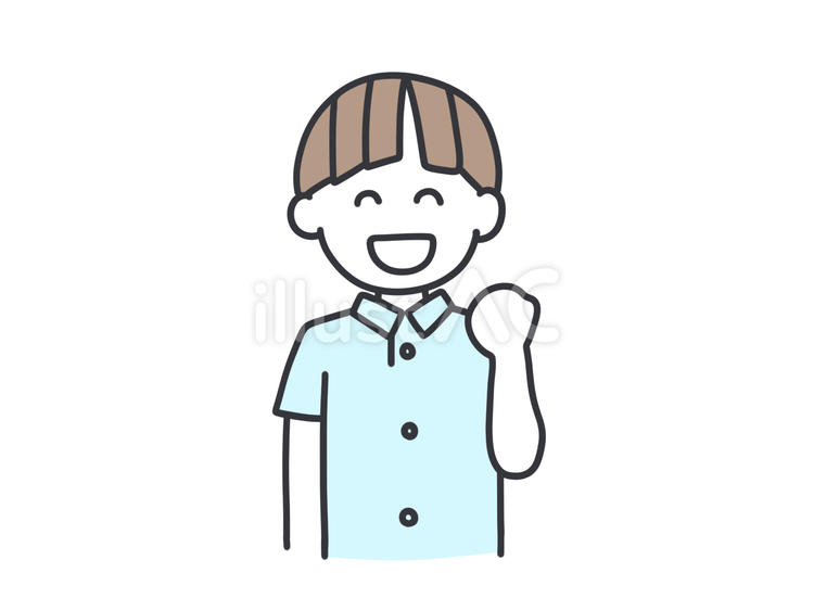 ワイシャツの男の子 学生,学校,高校生のイラスト素材