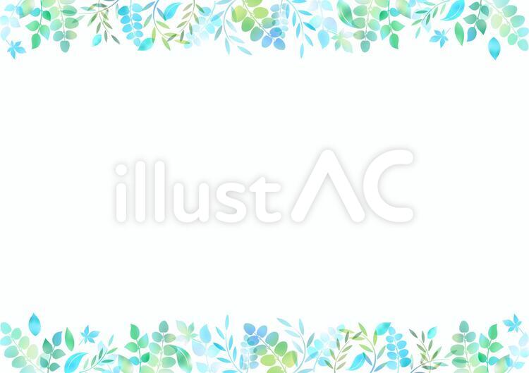 夏イメージ素材218 夏,葉,フレームのイラスト素材