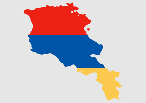 アルメニアの地図（国旗柄） アルメニア,地図,国旗,外国,海外,地理,土地,国土,地形,世界のイラスト素材