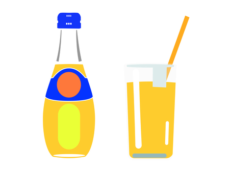 オレンジジュース オレンジジュース,オレンジ,炭酸,ジュース,柑橘系,爽やか,爽快のイラスト素材