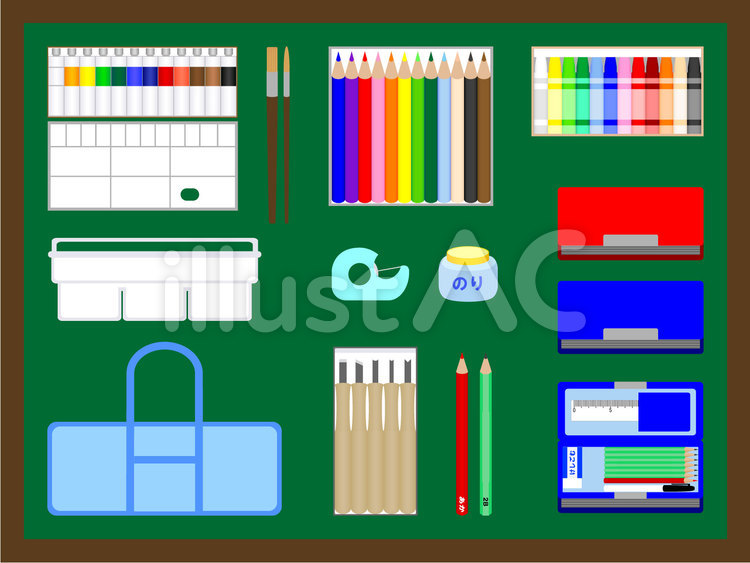 小学校 小学校,黒板,文房具のイラスト素材