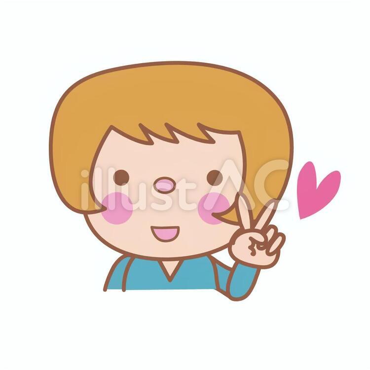 おねえさん3 おねえさん,ピースのイラスト素材