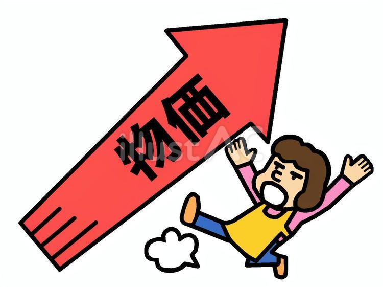 物価上昇 物価上昇,値上げ,家計圧迫のイラスト素材