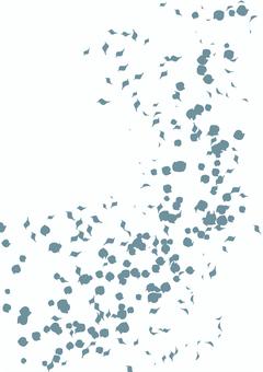 ぶわっと3種類の花びらブラシ　A4青緑 花びら,花吹雪,青緑,舞い踊る,ブラシのイラスト素材
