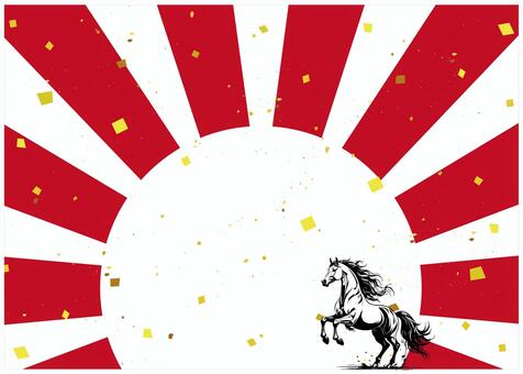 背景-放射状-白＋赤＋馬 集中線,馬,白,赤,キラキラ,光,背景,放射線,壁紙,派手のイラスト素材