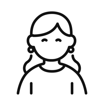 シンプルな笑顔の女性アイコン ビジネス,人,アイコン,顧客,人物,ライン,女性,女,会社員,社会人のイラスト素材