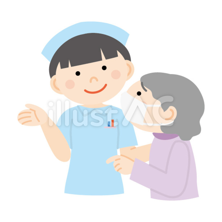 看護師さんと患者さん 人物,女性,老人のイラスト素材