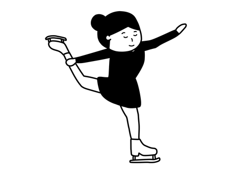 フィギュアスケート（女子） フィギュアスケート,女子,選手,アスリート,スポーツのイラスト素材