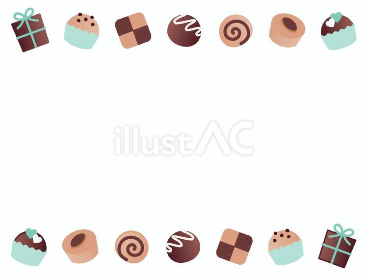 お菓子のイラストフレーム お菓子,クッキー,チョコのイラスト素材