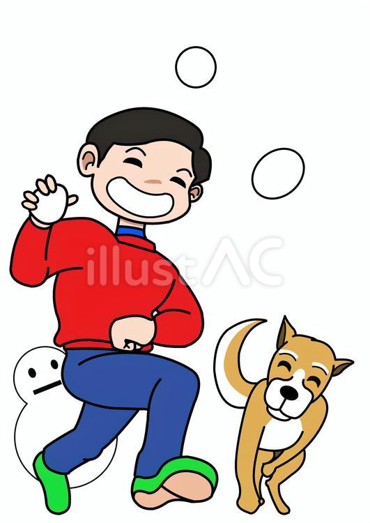 雪合戦 冬,雪,男性のイラスト素材
