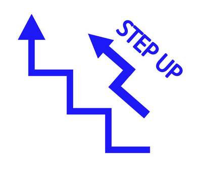 ステップアップイラスト（ver2) ステップアップ,矢印,ステップ,フェーズ,階段,向上,レベルアップ,スキルアップ,出世,昇給のイラスト素材