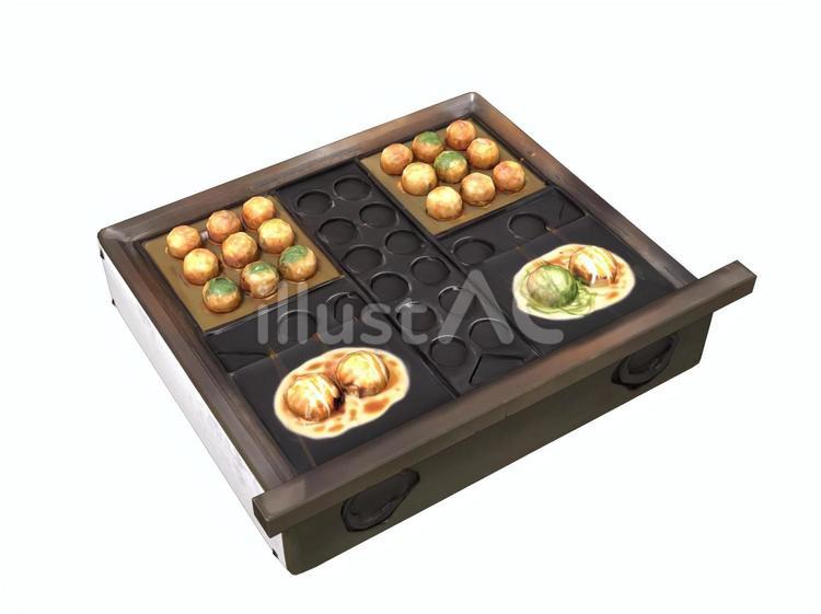 夏祭り縁日屋台居酒屋テイクアウトこ焼き器 たこ焼き器,タコ焼き,たこ焼のイラスト素材