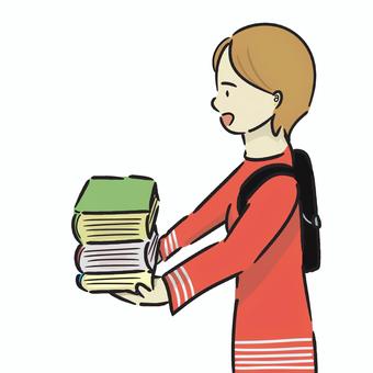 本の貸出　返却 貸出,返却,図書館,本,図書室,古本のイラスト素材