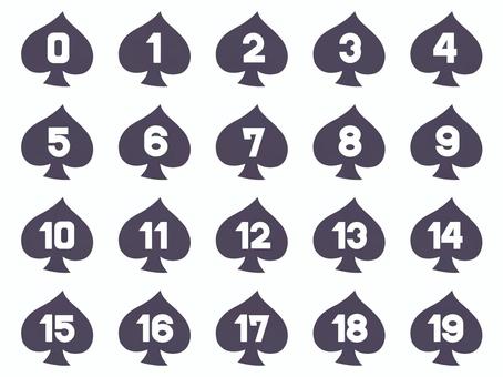 数字 ノンブル スペード 数字,スペード,手書き,オリジナル,フォント,書体,タイトル,あしらい,web,ノンブルのイラスト素材