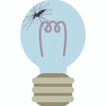 【そのまま使える】電球3 電球,電気,割れ,割れ目,ヒビ,不良品,オフ,生活,led,白熱電球のイラスト素材