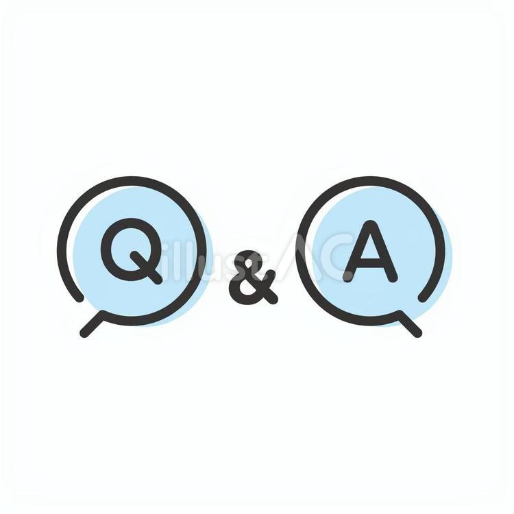 Q&Aの見出しアイコン (線画・版ずれ) q＆a,qa,faqのイラスト素材