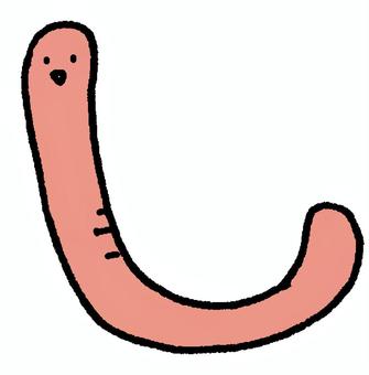 みみず1 ミミズ,昆虫,生き物,畑,土壌,釣り,餌,無脊椎動物,虫,顔のイラスト素材