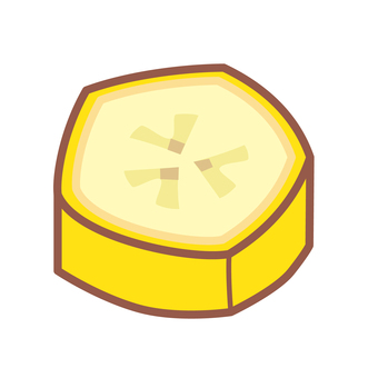 皮付きカットバナナ バナナ,カット,皮,果物,断面,黄色のイラスト素材
